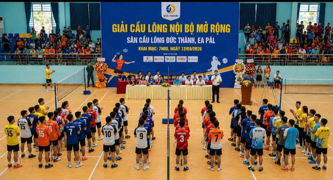 Giải cầu lông nội bộ Sân cầu lông Đức Thành, Ea Păl hứa hẹn những trận tranh tài bùng nổ