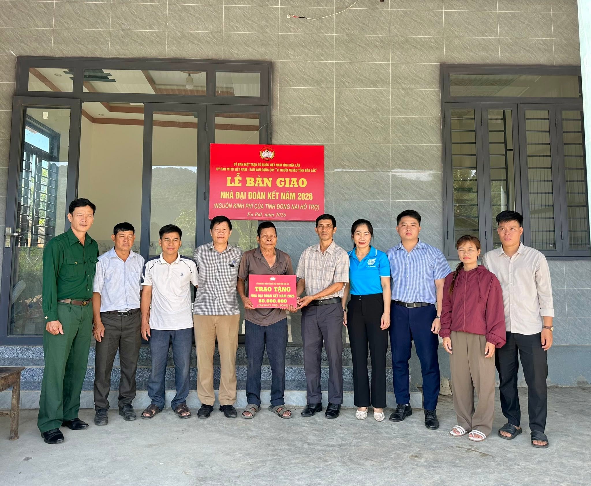 ỦY BAN MTTQ VIỆT NAM XÃ EA PĂL TỔ CHỨC LỄ BÀN GIAO 04 CĂN NHÀ ĐẠI ĐOÀN KẾT NĂM 2026